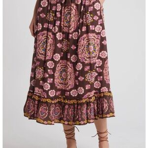 Cleobella Avalon Print Drawstring Skirt EUC